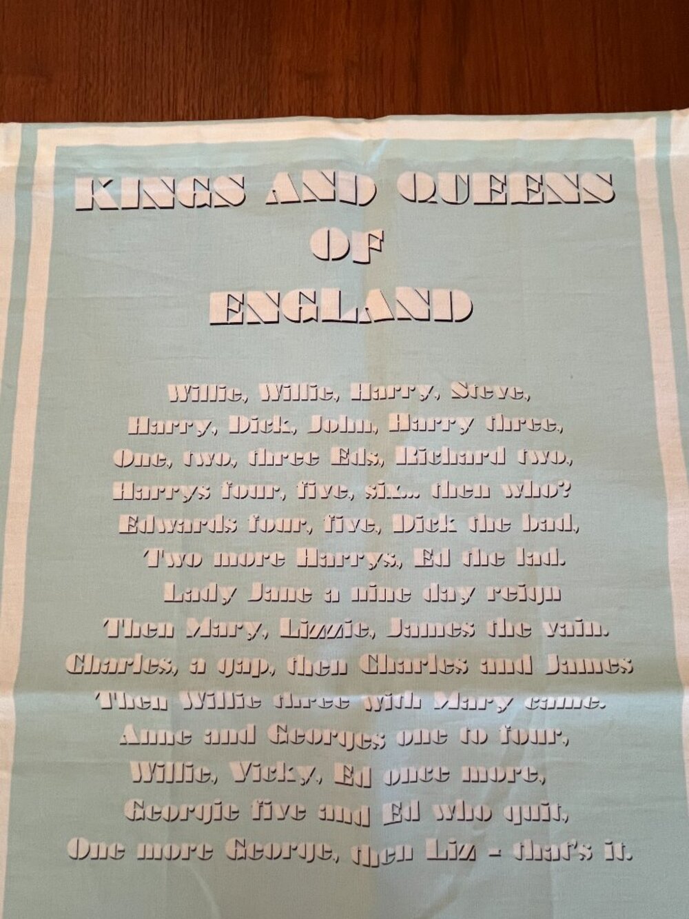 Vintage Kings and Queens of England Tea Towel - Picture 3 of 4